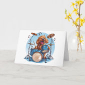 Carte Joyeux Anniversaire Goldendoodle Chien Jouant à la (Fleur jaune)