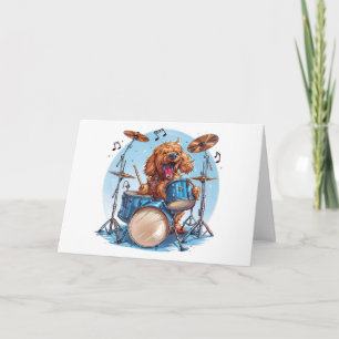 Carte Joyeux Anniversaire Goldendoodle Chien Jouant à la