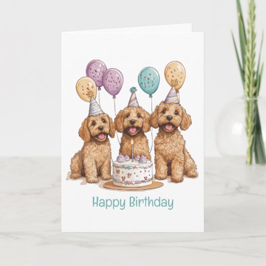 Carte Joyeux Anniversaire Goldendoodle Chiens Anniversai (Devant)