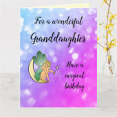 Carte Joyeux anniversaire grand-fille design de la fée (Fleur jaune)