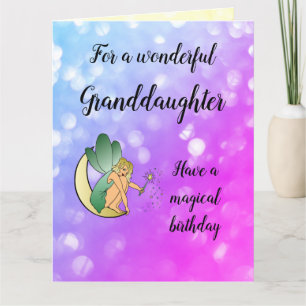 Carte Joyeux anniversaire grand-fille design de la fée