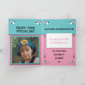Carte Joyeux Anniversaire Grand-fille nom photo rose (Intérieur)