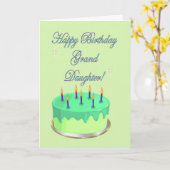 Carte Joyeux anniversaire Grand-fille voeux de gâteau d' (Fleur jaune)