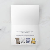 Carte Joyeux Anniversaire Grand-fils Fun Animaux mignons (Intérieur)