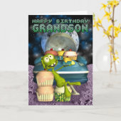 Carte Joyeux anniversaire grand-fils, hors de ce monde, (Fleur jaune)