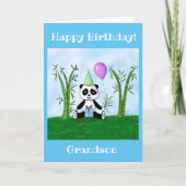 Carte Joyeux anniversaire Grand-fils Panda Party (Devant)