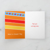 Carte Joyeux anniversaire Grand-fils rouge bleu jaune ph (Intérieur)