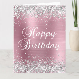 Carte Joyeux Anniversaire Grand Format Paillettes Argent