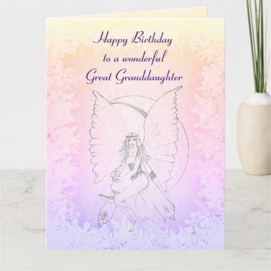 Carte Joyeux anniversaire Grand grand-fille design de fé (Devant)