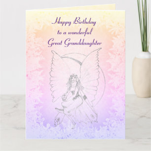 Carte Joyeux anniversaire Grand grand-fille design de fé