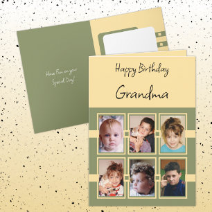 Carte Joyeux anniversaire grand-mère ajouter 6 photos ve