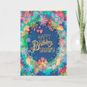 Carte Joyeux anniversaire grand-mère belle florale tenda (Devant)