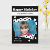 Carte Joyeux anniversaire grand-mère noir et blanc photo (Fleur jaune)