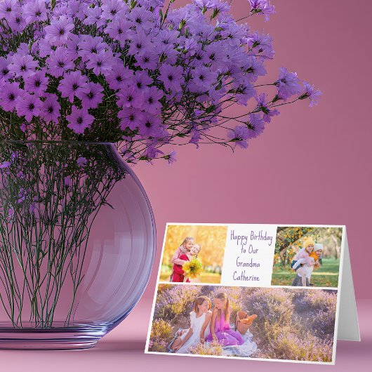 Carte Joyeux Anniversaire Grand-mère Personnalisé Petits