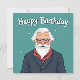 Carte Joyeux anniversaire grand-père bleu