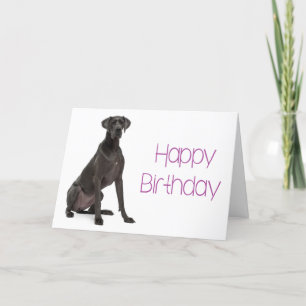 Carte Joyeux Anniversaire Grande Dane Puppy Dog Card - V
