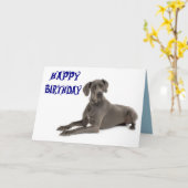 Carte Joyeux Anniversaire Grande Dane Puppy Dog Card - V (Fleur jaune)