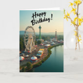 Carte Joyeux Anniversaire Grande Roue (Fleur jaune)