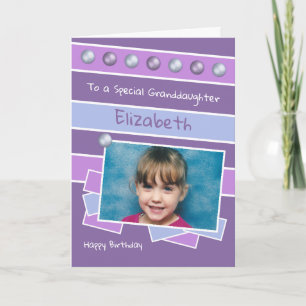 Carte Joyeux anniversaire Grandgirl lilas violet photo