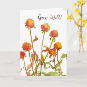 Carte Joyeux Anniversaire Grandis Plante sauvages Fleurs