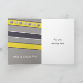 Carte Joyeux anniversaire Grandson gris et jaune photo (Intérieur)