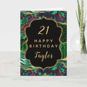 Carte Joyeux anniversaire Green Safari Agate