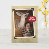 Carte Joyeux Anniversaire Gros Buck Drôle (Fleur jaune)