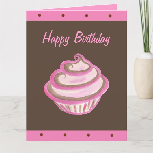 Carte Joyeux Anniversaire Grosse Cupcake  (Devant)