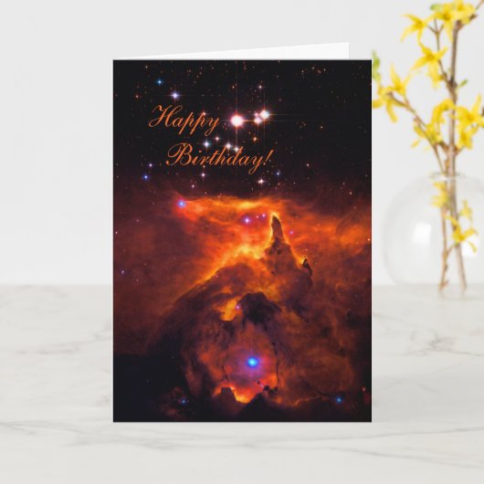 Carte Joyeux anniversaire - groupe d'étoile Pismis 24 (Fleur jaune)