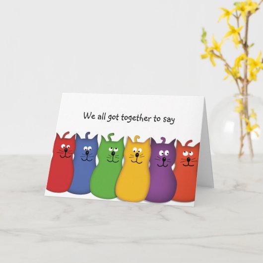 Carte Joyeux Anniversaire Groupe Meilleurs Vœux Prompt r (Fleur jaune)