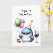 Carte Joyeux Anniversaire Grumpy Bird Cupcake Ballons vi (Fleur jaune)