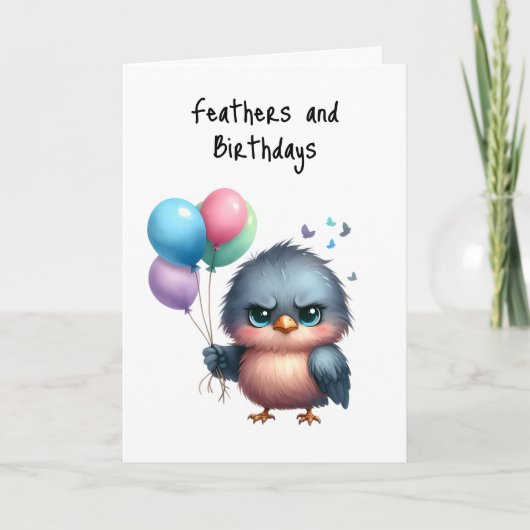 Carte Joyeux anniversaire Grumpy Bird Feathdays (Devant)