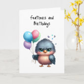 Carte Joyeux anniversaire Grumpy Bird Feathdays (Fleur jaune)