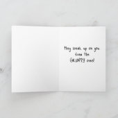 Carte Joyeux Anniversaire Grumpy Chat Blue Bow Cravate B (Intérieur)