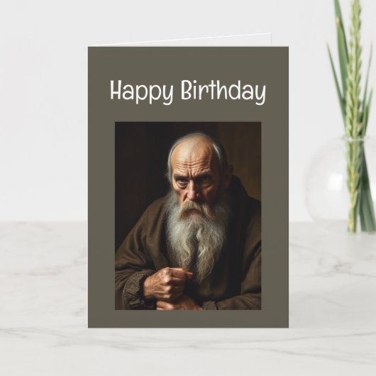 Carte Joyeux Anniversaire Grumpy Vieux Homme (Devant)