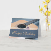Carte Joyeux anniversaire - Guitare acoustique (Fleur jaune)