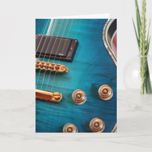 Carte Joyeux anniversaire - Guitare Bleue (Devant)
