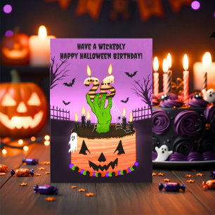 Carte Joyeux Anniversaire Halloween 26 ans Gâteau Fantom