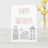 Carte Joyeux anniversaire Happy Home (Fleur jaune)