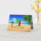 Carte Joyeux anniversaire hawaïen (Fleur jaune)