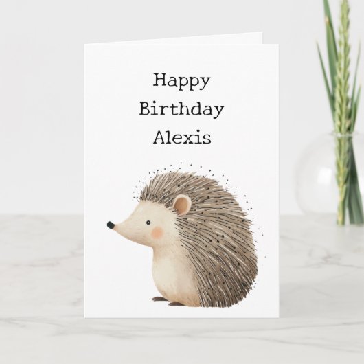 Carte Joyeux Anniversaire Hérisson (Devant)