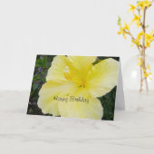 Carte Joyeux anniversaire - Hibiscus jaune (Fleur jaune)