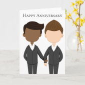 Carte Joyeux Anniversaire Hommes Hommes Interraciaux Gay (Fleur jaune)