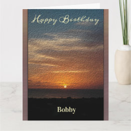 Carte Joyeux Anniversaire Hommes Sunset Tropical Personn