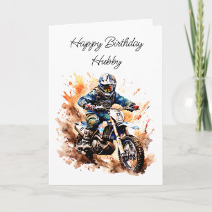 Carte Joyeux Anniversaire Hubby Motocross Bike