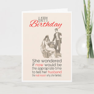 Carte Joyeux Anniversaire, Humour victorien, Mariée Ence
