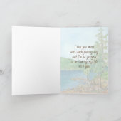 Carte Joyeux anniversaire Husband Mountain Lake (Intérieur)