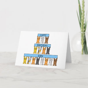 Carte Joyeux anniversaire Ian Cartoon Cats