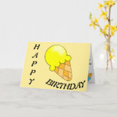Carte Joyeux Anniversaire Ice-Cream Sweet Message (Fleur jaune)
