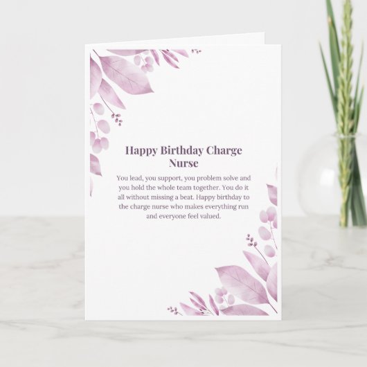 Carte Joyeux Anniversaire Infirmière Chef (Devant)